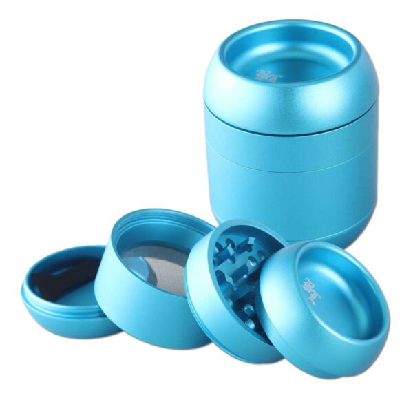Black Leaf Barrel Aluminium Grinder (4-delni)